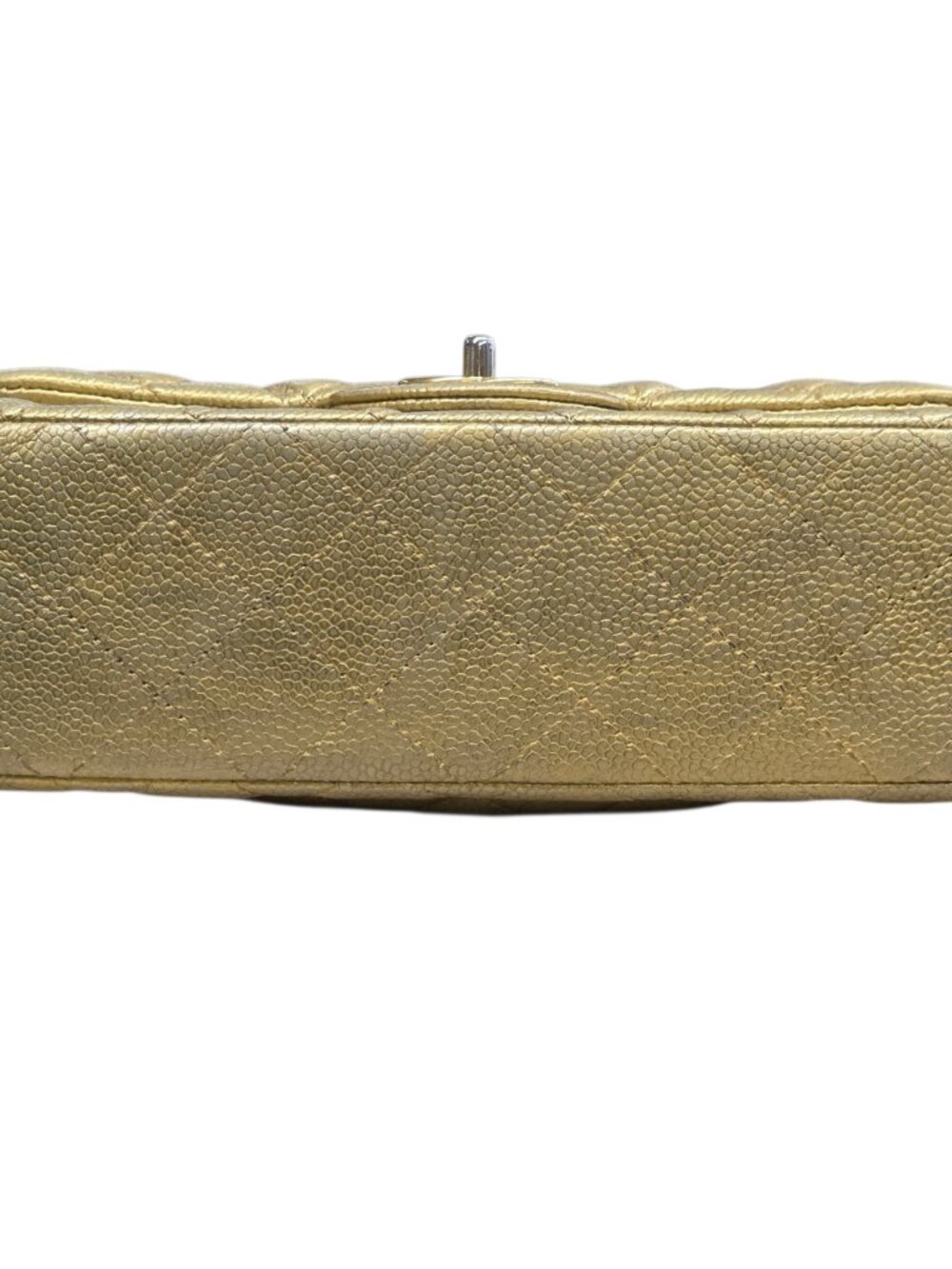 Chanel Pearl Caviar Gold Leather Quilted Classic Mini Single Flap Bag - Picture 6 of 16